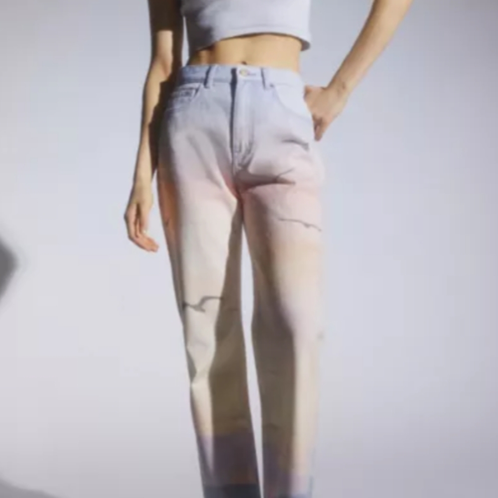 BDG Purple Multi Straight Leg Cowboy Jeans pants